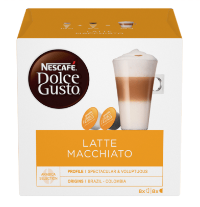 Kavos kapsulės Nescafe Dolce Gusto Latte Machiatto, 16kaps kaina akcija
