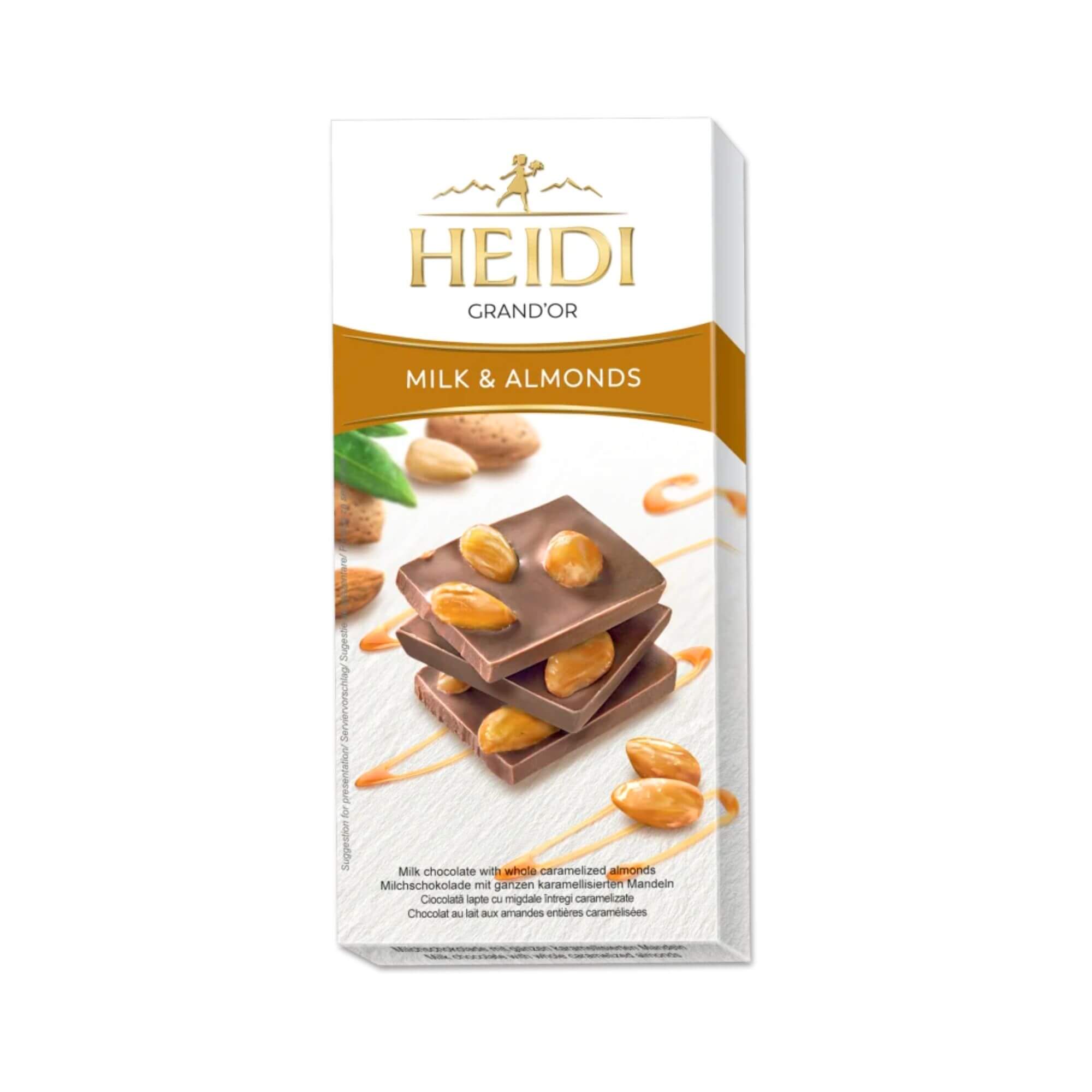 Šokoladas Heidi GRAND'OR MILK & ALMONDS, 100g kaina akcija