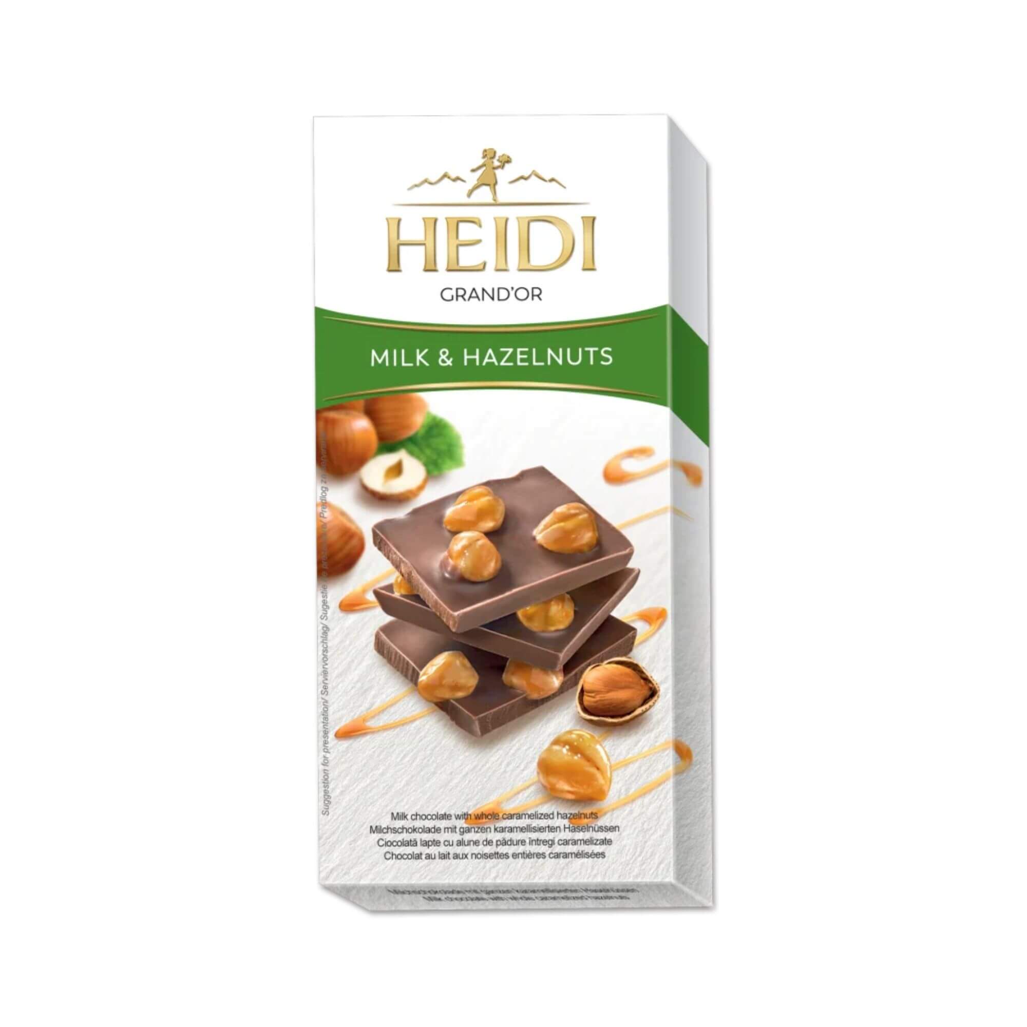 Šokoladas Heidi GRAND'OR MILK & HAZELNUTS, 100g kaina akcija