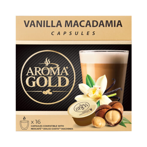 Kavos kapsulės Aroma Gold Vanilla Macadamia, 16kaps