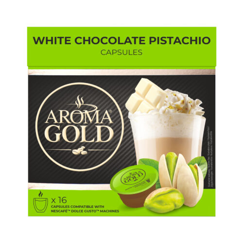 Kavos kapsulės Aroma Gold White Chocolate Pistachio, 16kaps