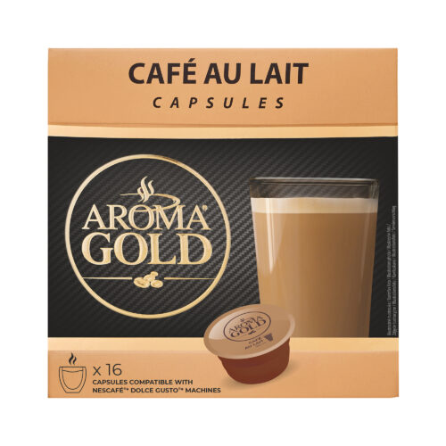 Kavos kapsulės Aroma Gold Cafe Au Lait, 16kaps