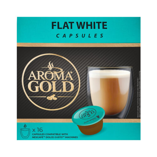 Kavos kapsulės Aroma Gold Flat White, 16kaps