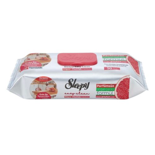 Drėgnos servetėlės Sleepy maistiniams paviršiams Grapefruit, 50vnt akcija internetu kaina