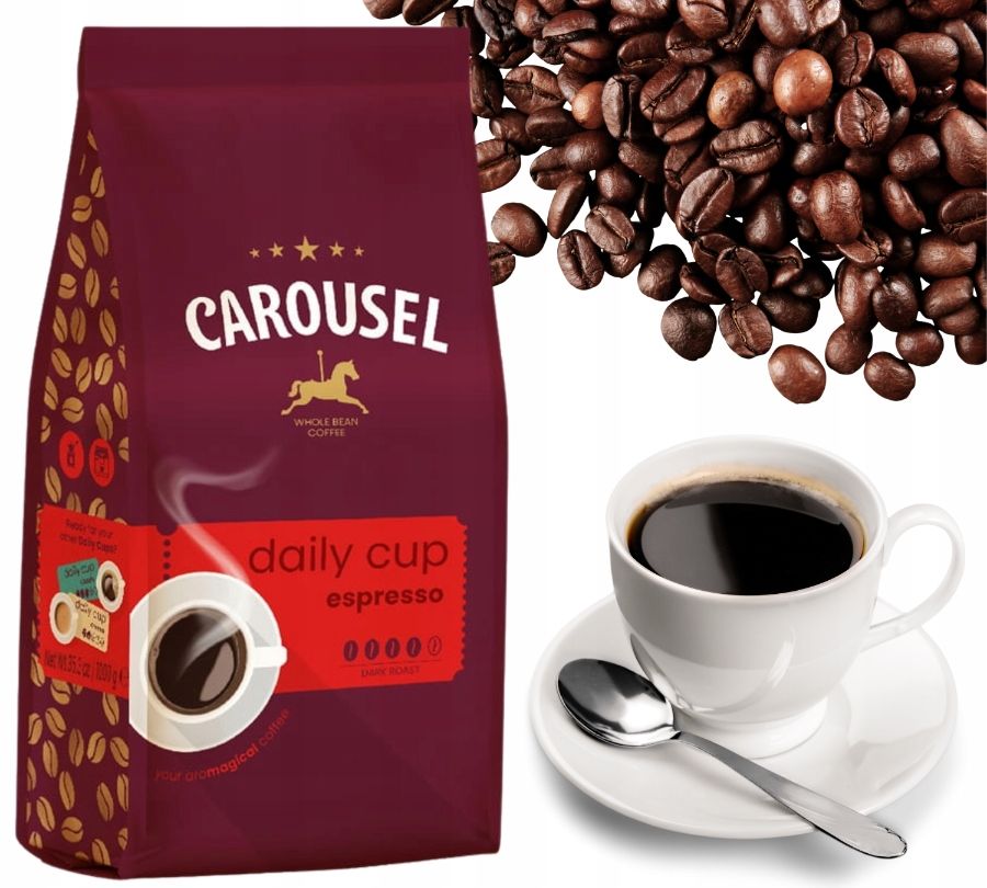 Kavos pupelės Carousel Espresso, 1kg kaina akcija pigiau internetu