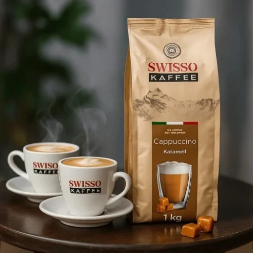 Tirpios kavos gėrimas Swisso Cappuccino Karamell, 1kg