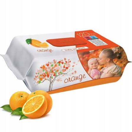Drėgnos servetėlės Sleepy Orange, 120vnt