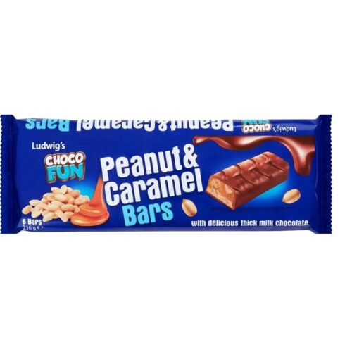Šokoladiniai batonėliai Choco Fun Peanut&Caramel, 216g