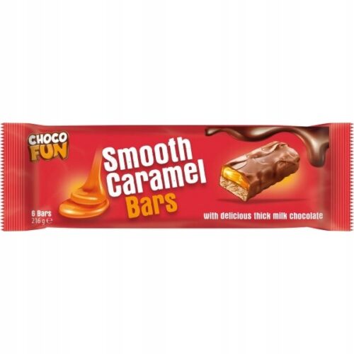 Šokoladiniai batonėliai Choco Fun Smooth Caramel, 216g