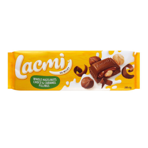 Šokoladas Lacmi Whole Hazelnuts Choco & Caramel Fillings 295g