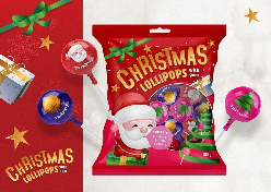 Ledinukai Christmas Lollipops su kramtoma guma, 460g