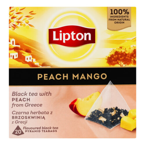 Arbata Lipton Peach Mango piramidės, 20vnt