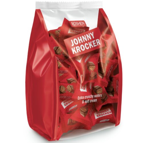 Saldainiai Roshen Johnny Krocker su Kakavos kremu, 1kg (Raudonas)