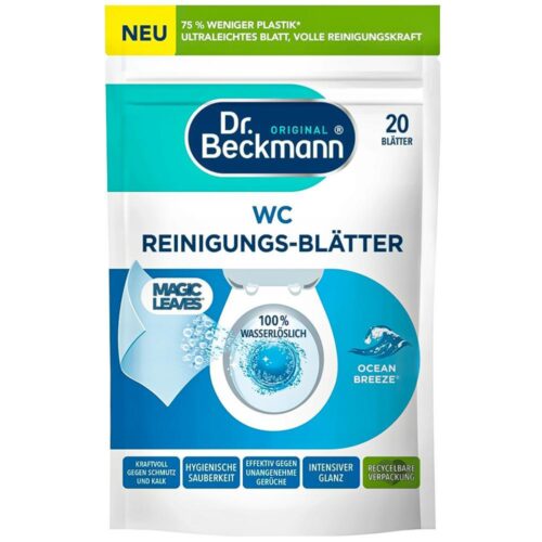 Magiški lapeliai tualeto valymui Dr. Beckmann Ocean Breeze, 20vnt