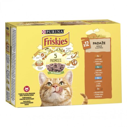 Šlapias ėdalas katėms FRISKIES (įvairių rūšių), 12x85g
