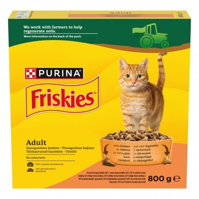 Sausas ėdalas katėms su vištiena ir daržovėmis FRISKIES, 800g