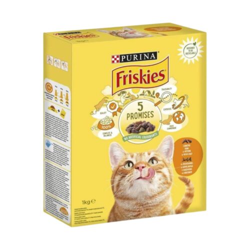 Sausas ėdalas katėms su vištiena ir daržovėmis FRISKIES, 1kg kaina akcija pigiau internetu