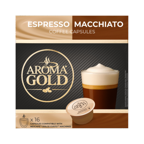 Kavos kapsulės Aroma Gold Espresso Macchiato, 16kaps