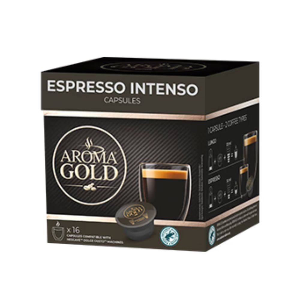 Kavos kapsulės Aroma Gold Espresso Intenso, 16kaps kaina akcija pigiau internetu