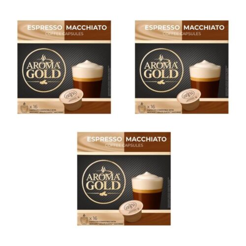 Kavos kapsulės Aroma Gold Espresso Macchiato, 3x16kaps