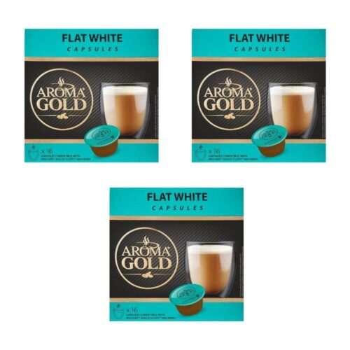 Kavos kapsulės Aroma Gold Flat White, 3x16kaps