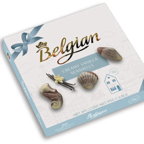 Saldainių dėžutė Belgian Creamy Vanilla Seashells, 195g