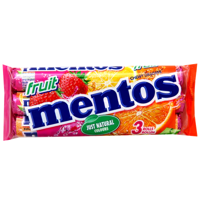 Saldainiai Mentos Fruit, 3x38g