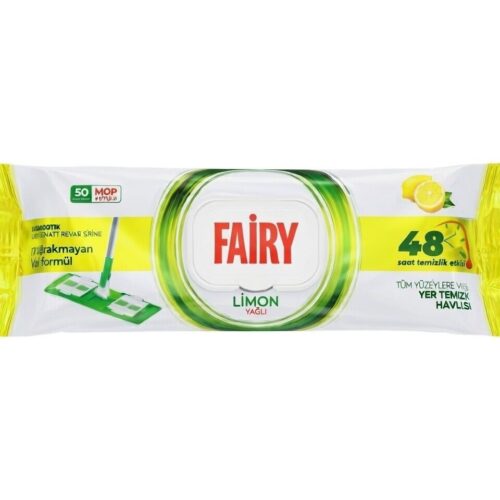 Drėgnos servetėlės grindims Fairy Lemon, 50vnt