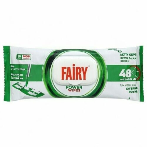 Drėgnos servetėlės grindims Fairy Power Wipes, 50vnt