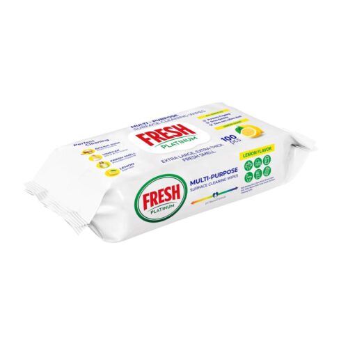 Drėgnos servetėlės Fresh Platinum Lemon, 100vnt