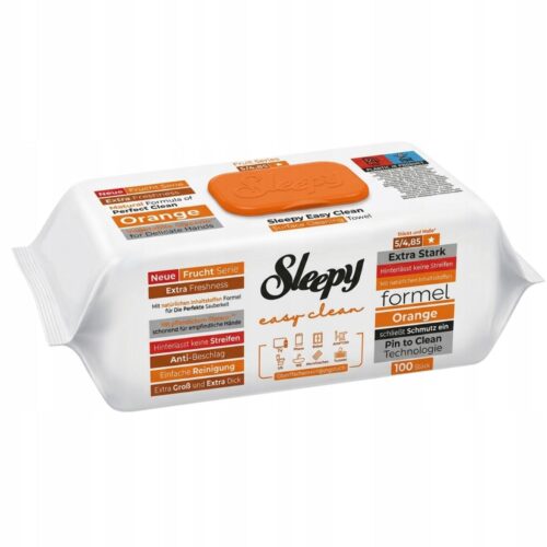Paviršių valymo servetėlės Sleepy Orange, 100vnt