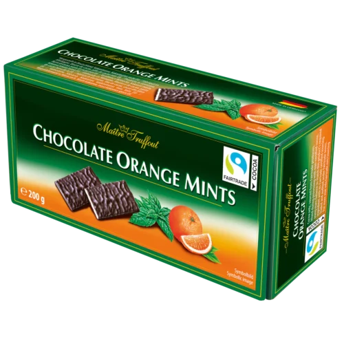 Saldainiai Maitre Truffout Chocolate Orange Mints, 200g