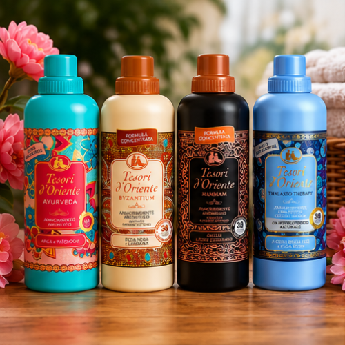 Minkštiklių rinkinys Tesori (Ayurveda; Byzantium; Hammam; Thalasso), 4x760ml