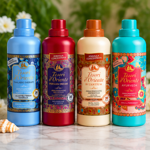 Minkštiklių rinkinys Tesori (Thalasso; Persian; Byzantium; Ayurveda), 4x760ml