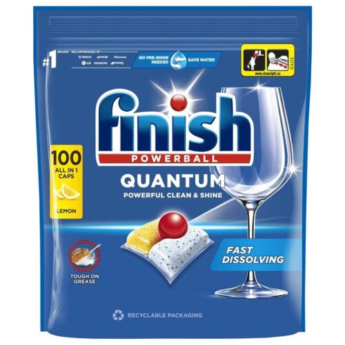 Indaplovių kapsulės Finish Quantum Lemon, 100kaps