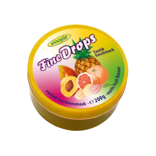 Woggie Fine Drops Exotic Flavour, saldainiai, 200g