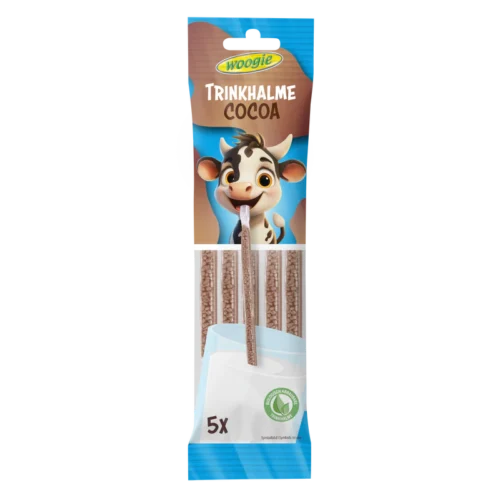 Pieno šiaudeliai Woogie su kakavos skoniu, 5x6g