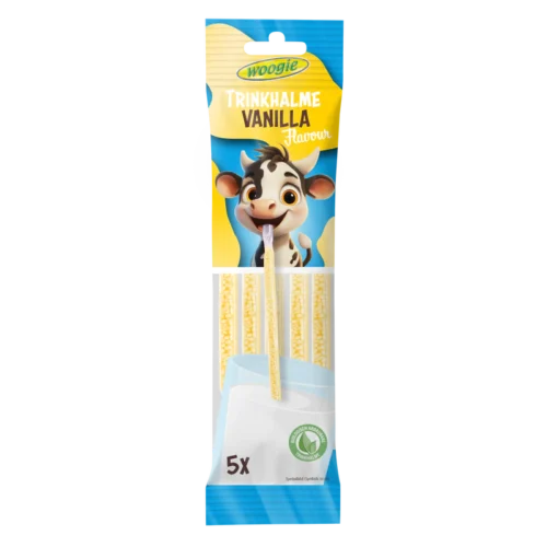 Pieno šiaudeliai Woogie su vanilės skoniu, 5x6g