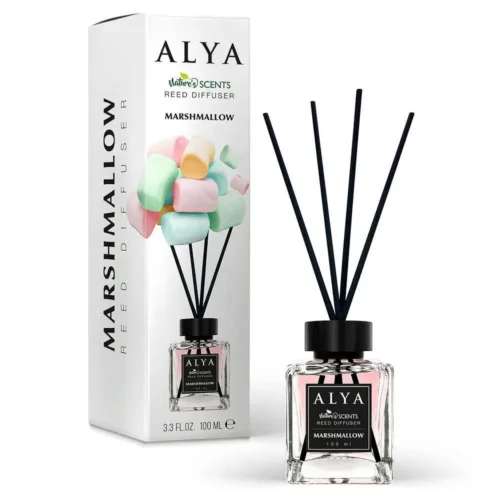 Alya Reed Diffuser Marshmallow namų kvapas su lazdelėmis, 100 ml