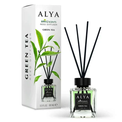 Alya Reed Diffuser Green Tea namų kvapas su lazdelėmis, 100 ml