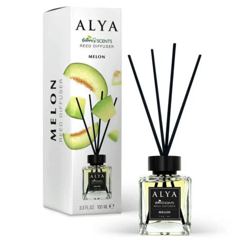 Alya Reed Diffuser Melon namų kvapas su lazdelėmis, 100 ml