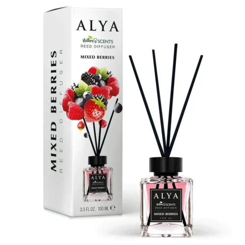 Alya Reed Diffuser Mixed Berries namų kvapas su lazdelėmis, 100 ml