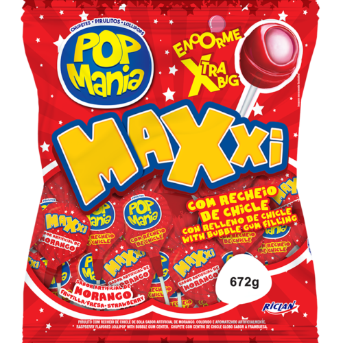 Ledinukai Pop Mania Maxxi Strawberry, 24vnt