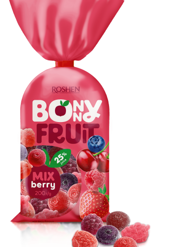 Roshen Bonny Fruit Mix Berry vaisiniai guminukai su uogų sultimis, 200 g