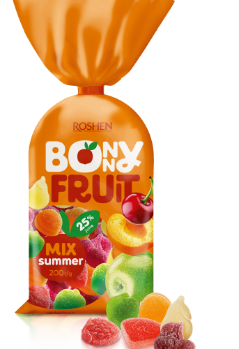 Roshen Bonny Fruit Mix Summer vaisiniai guminukai su vaisių sultimis, 200 g