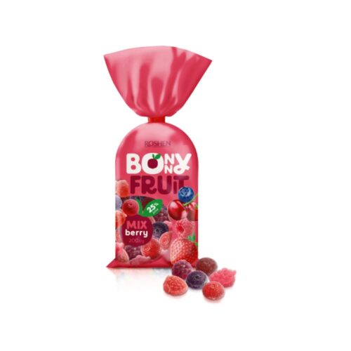 Roshen Bonny Fruit Mix Berry vaisiniai guminukai su uogų sultimis, 200 g kaina akcija