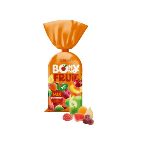 Roshen Bonny Fruit Mix Summer vaisiniai guminukai su vaisių sultimis, 200 g kaina akcija
