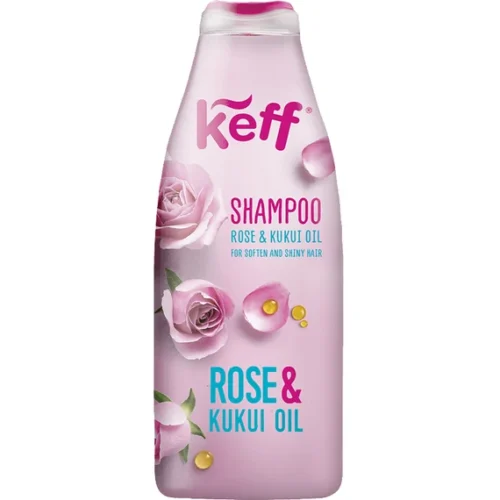 Këff Rose & Kukui Oil šampūnas švelniems ir žvilgantiems plaukams 500 ml