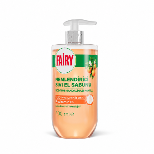 Fairy drėkinamasis skystas rankų muilas Bodrumo mandarinų kvapo 400 ml