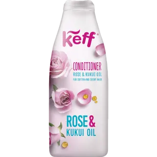 Këff Rose & Kukui Oil kondicionierius švelniems ir žvilgantiems plaukams 500 ml